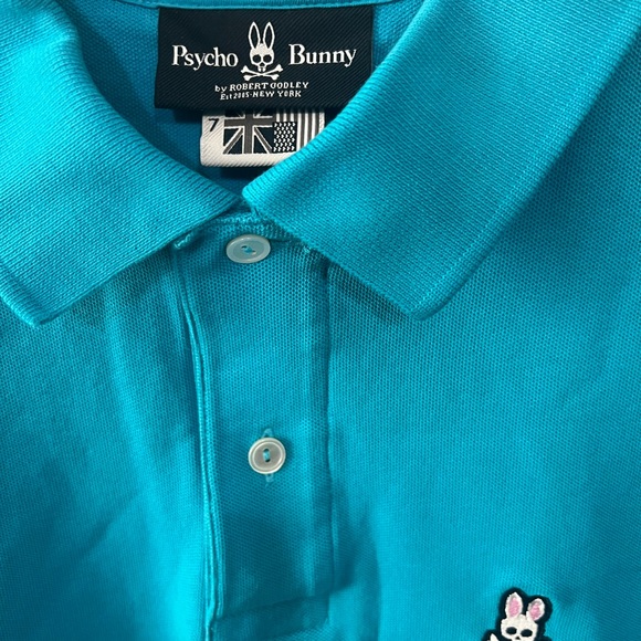 Psycho Bunny Men's Teal Polo Shirt - Picture 2 of 3